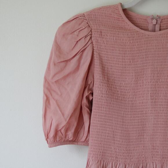 Women's Express Pink Ruched Peplum Top Shirt XS - Picture 3 of 7